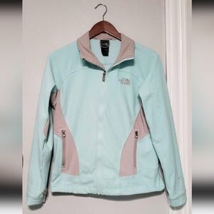 The North Face Women's Light Blue Zip Up Fleece Jacket Size Medium